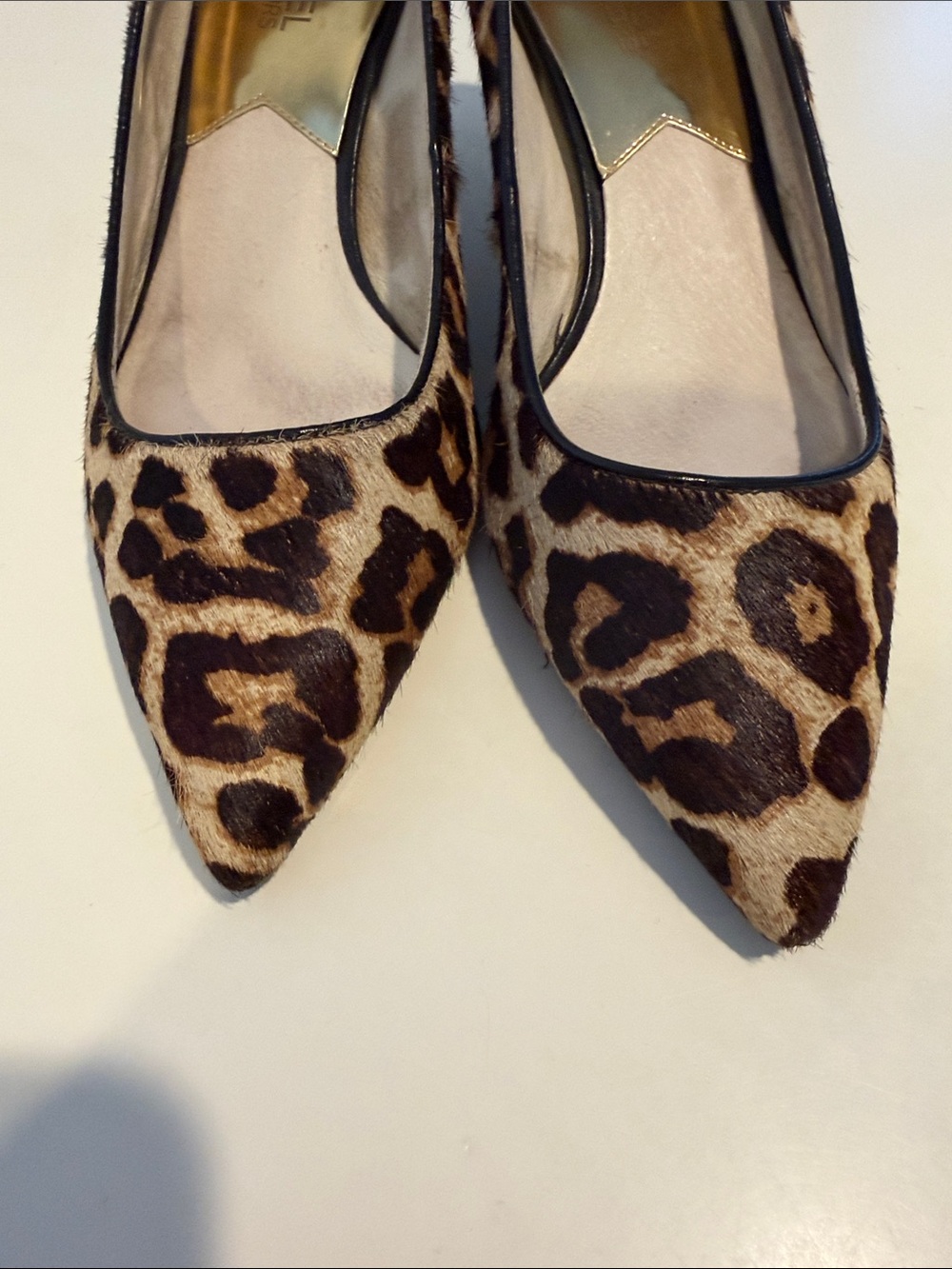 Michael Kors Leopard Print Pointed-Toe Heels - Brown/Black - Picture 5 of 10